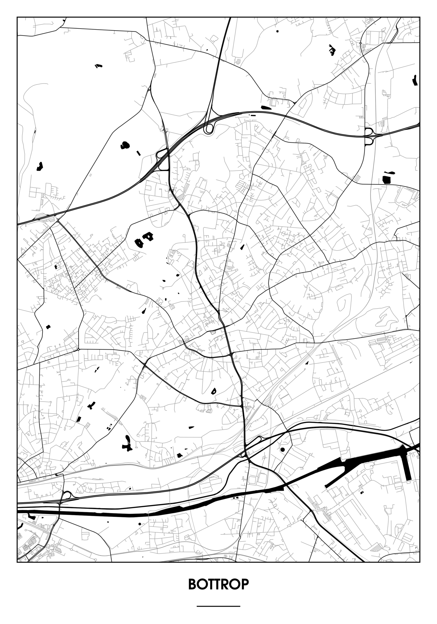Bottrop Poster - Minimal Design