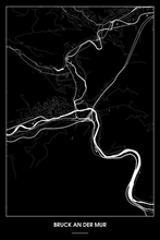 Lade das Bild in den Galerie-Viewer, Bruck an der Mur Dark Poster - Minimal - Detailansicht
