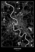 Lade das Bild in den Galerie-Viewer, Düsseldorf Dark Poster - Minimal - Detailansicht
