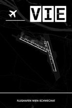 Lade das Bild in den Galerie-Viewer, Flughafen Wien-Schwechat (VIE / LOWW) Dark Poster - Minimal - Detailansicht
