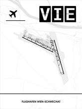Lade das Bild in den Galerie-Viewer, Flughafen Wien-Schwechat (VIE / LOWW) Poster - Minimal Design
