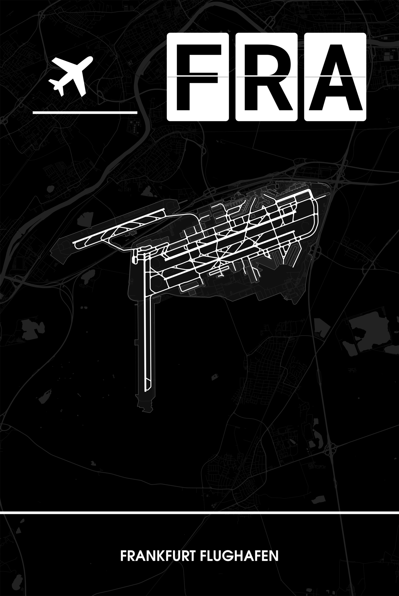 🛫 🇩🇪 Frankfurt Flughafen (FRA / EDDF) Poster – CraftYourMap