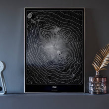 Lade das Bild in den Galerie-Viewer, Fuji Dark Poster - Minimal - Vorschau neben Dekoartikeln vor dunkelgrauer Wand
