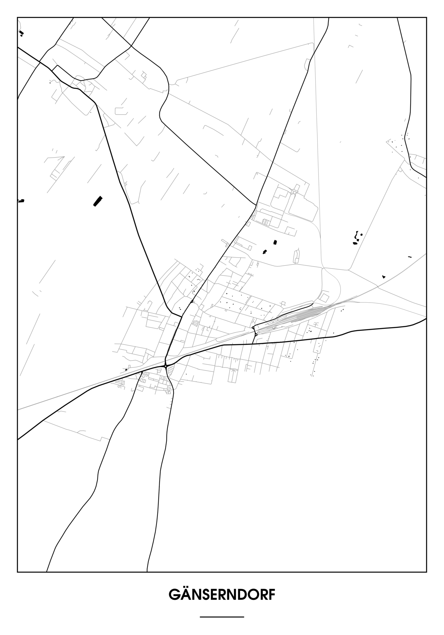 Gänserndorf Poster - Minimal Design
