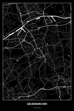 Lade das Bild in den Galerie-Viewer, Gelsenkirchen Dark Poster - Minimal - Detailansicht

