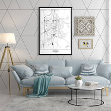 Lade das Bild in den Galerie-Viewer, Göttingen Light Poster - Minimal - Vorschau in einem hell eingerichtetem Wohnzimmer
