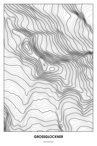 Großglockner Light Poster - Minimal - Detailansicht