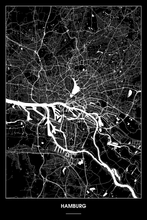 Lade das Bild in den Galerie-Viewer, Hamburg Dark Poster - Minimal - Detailansicht
