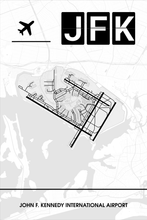 Lade das Bild in den Galerie-Viewer, John F. Kennedy International Airport (Flughafen New York JFK / KJFK) Light Poster - Minimal - Detailansicht
