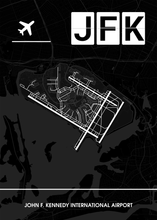Lade das Bild in den Galerie-Viewer, John F. Kennedy International Airport (Flughafen New York JFK / KJFK) Poster - Minimal Design
