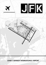 Lade das Bild in den Galerie-Viewer, John F. Kennedy International Airport (Flughafen New York JFK / KJFK) Poster - Minimal Design
