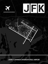 Lade das Bild in den Galerie-Viewer, John F. Kennedy International Airport (Flughafen New York JFK / KJFK) Poster - Minimal Design
