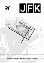 Lade das Bild in den Galerie-Viewer, John F. Kennedy International Airport (Flughafen New York JFK / KJFK) Poster - Minimal Design
