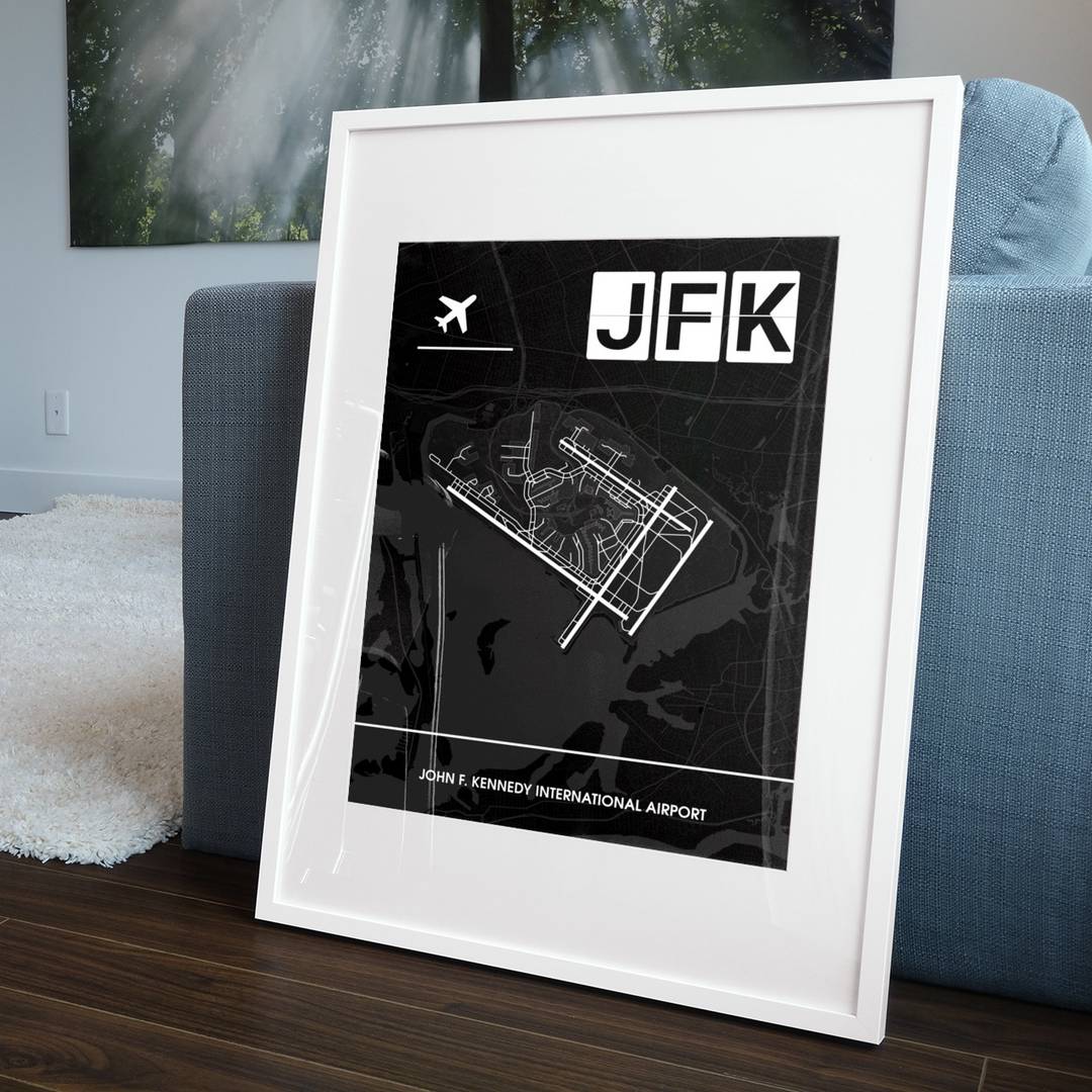 – (JFK / 🇺🇸 Poster KJFK) Kennedy F. International John CraftYourMap Airport 🛫