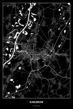 Lade das Bild in den Galerie-Viewer, Karlsruhe Dark Poster - Minimal - Detailansicht
