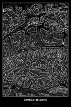 Lade das Bild in den Galerie-Viewer, Kitzbüheler Alpen Dark Poster - Minimal - Detailansicht
