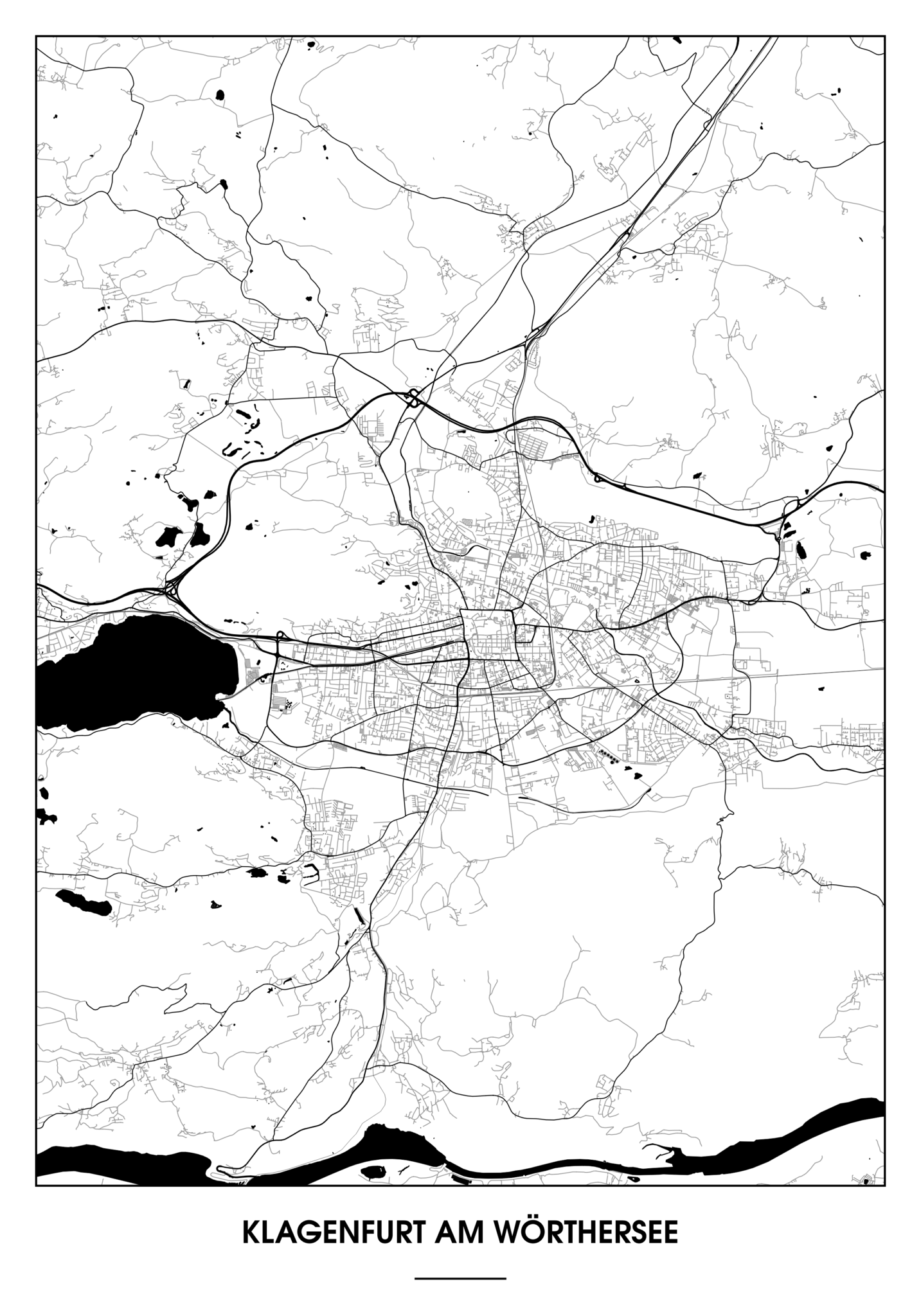 Klagenfurt am Wörthersee Poster - Minimal Design