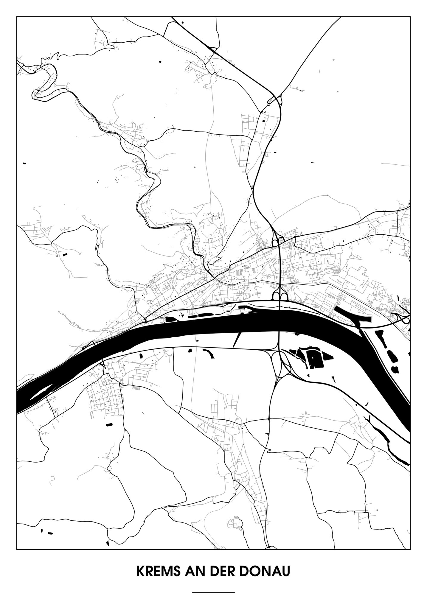 Krems an der Donau Poster - Minimal Design