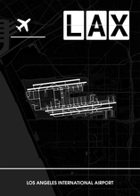 Lade das Bild in den Galerie-Viewer, Los Angeles International Airport (Flughafen LAX / KLAX) Poster - Minimal Design
