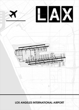 Lade das Bild in den Galerie-Viewer, Los Angeles International Airport (Flughafen LAX / KLAX) Poster - Minimal Design
