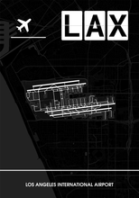Lade das Bild in den Galerie-Viewer, Los Angeles International Airport (Flughafen LAX / KLAX) Poster - Minimal Design
