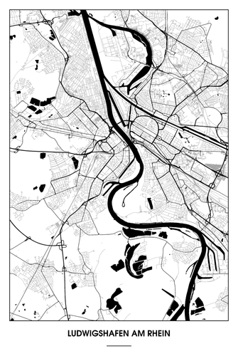 Ludwigshafen am Rhein Light Poster - Minimal - Detailansicht