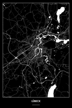 Lade das Bild in den Galerie-Viewer, Lübeck Dark Poster - Minimal - Detailansicht

