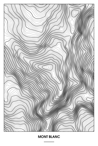 Mont Blanc Light Poster - Minimal - Detailansicht