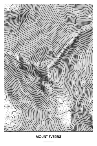 Mount Everest Light Poster - Minimal - Detailansicht