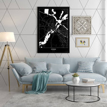 Lade das Bild in den Galerie-Viewer, Potsdam Dark Poster - Minimal - Vorschau in einem hell eingerichtetem Wohnzimmer
