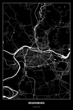 Lade das Bild in den Galerie-Viewer, Regensburg Dark Poster - Minimal - Detailansicht
