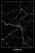 Lade das Bild in den Galerie-Viewer, Saarbrücken Dark Poster - Minimal - Detailansicht
