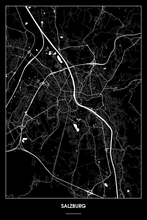 Lade das Bild in den Galerie-Viewer, Salzburg Dark Poster - Minimal - Detailansicht
