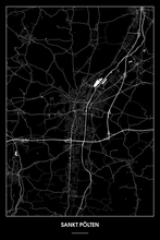 Lade das Bild in den Galerie-Viewer, Sankt Pölten Dark Poster - Minimal - Detailansicht
