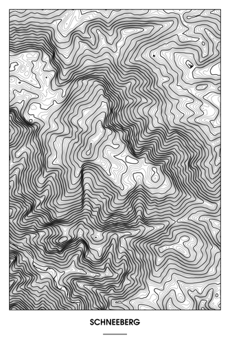 Schneeberg Light Poster - Minimal - Detailansicht