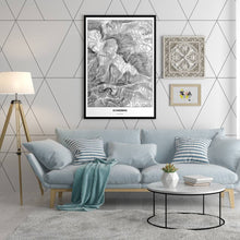 Lade das Bild in den Galerie-Viewer, Schneeberg Light Poster - Minimal - Vorschau in einem hell eingerichtetem Wohnzimmer

