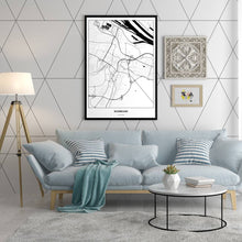 Lade das Bild in den Galerie-Viewer, Schwechat Light Poster - Minimal - Vorschau in einem hell eingerichtetem Wohnzimmer
