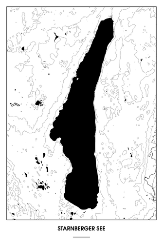Starnberger See Light Poster - Minimal - Detailansicht