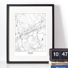 Lade das Bild in den Galerie-Viewer, Wuppertal Light Poster - Minimal - Vorschau vor weißer Wand zusammen mit Dekoartikeln
