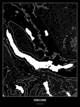 Lade das Bild in den Galerie-Viewer, Zürichsee Poster - Minimal Design
