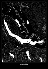 Lade das Bild in den Galerie-Viewer, Zürichsee Poster - Minimal Design
