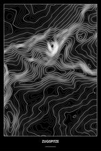 Lade das Bild in den Galerie-Viewer, Zugspitze Dark Poster - Minimal - Detailansicht
