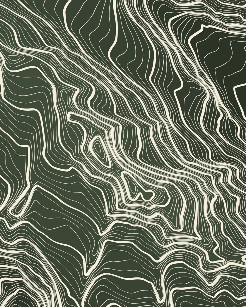 Topografisches Relief-Motiv eines Standorts, gestaltet in einer Marken-Farbwelt